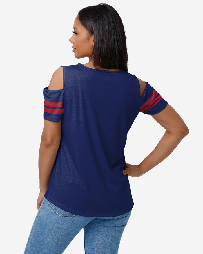New York Giants Womens Cold Shoulder T-Shirt FOCO - FOCO.com