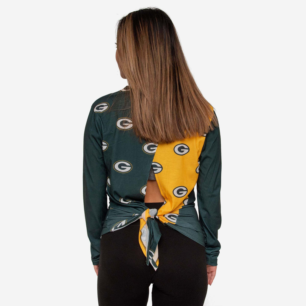 Green Bay Packers Womens Tie-Breaker Long Sleeve Top FOCO S - FOCO.com
