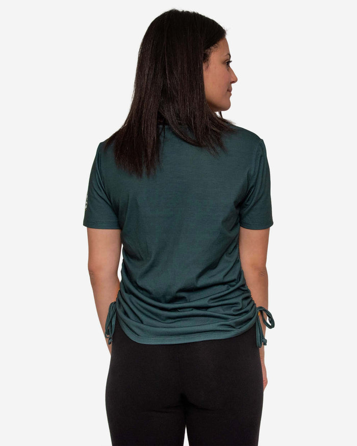 Green Bay Packers Womens Ruched Replay Short Sleeve Top FOCO - FOCO.com