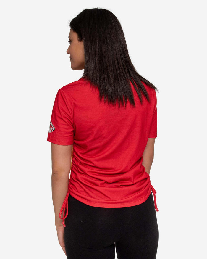 Kansas City Chiefs Womens Ruched Replay Short Sleeve Top FOCO - FOCO.com
