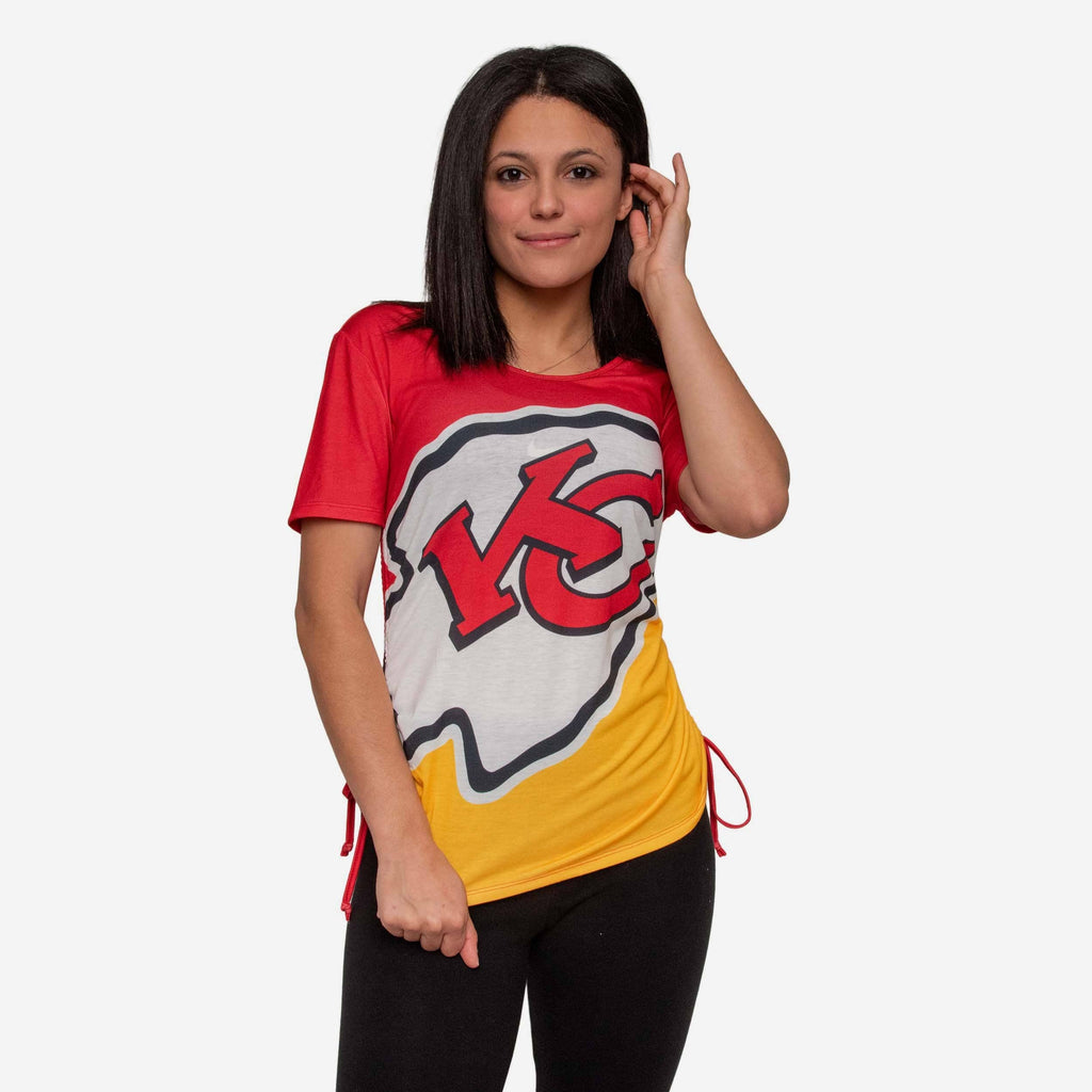 Kansas City Chiefs Womens Ruched Replay Short Sleeve Top FOCO S - FOCO.com