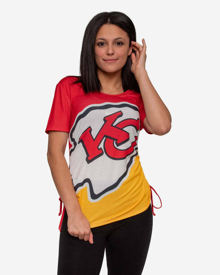 Kansas City Chiefs Womens Ruched Replay Short Sleeve Top FOCO S - FOCO.com