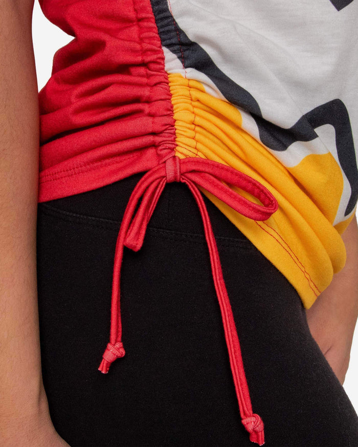 Kansas City Chiefs Womens Ruched Replay Short Sleeve Top FOCO - FOCO.com