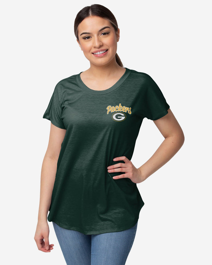 Green Bay Packers Womens Script Wordmark Tunic Top FOCO S - FOCO.com