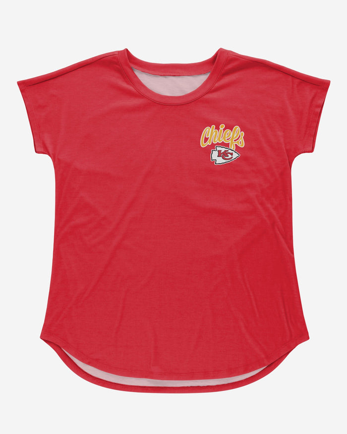 Kansas City Chiefs Womens Script Wordmark Tunic Top FOCO - FOCO.com