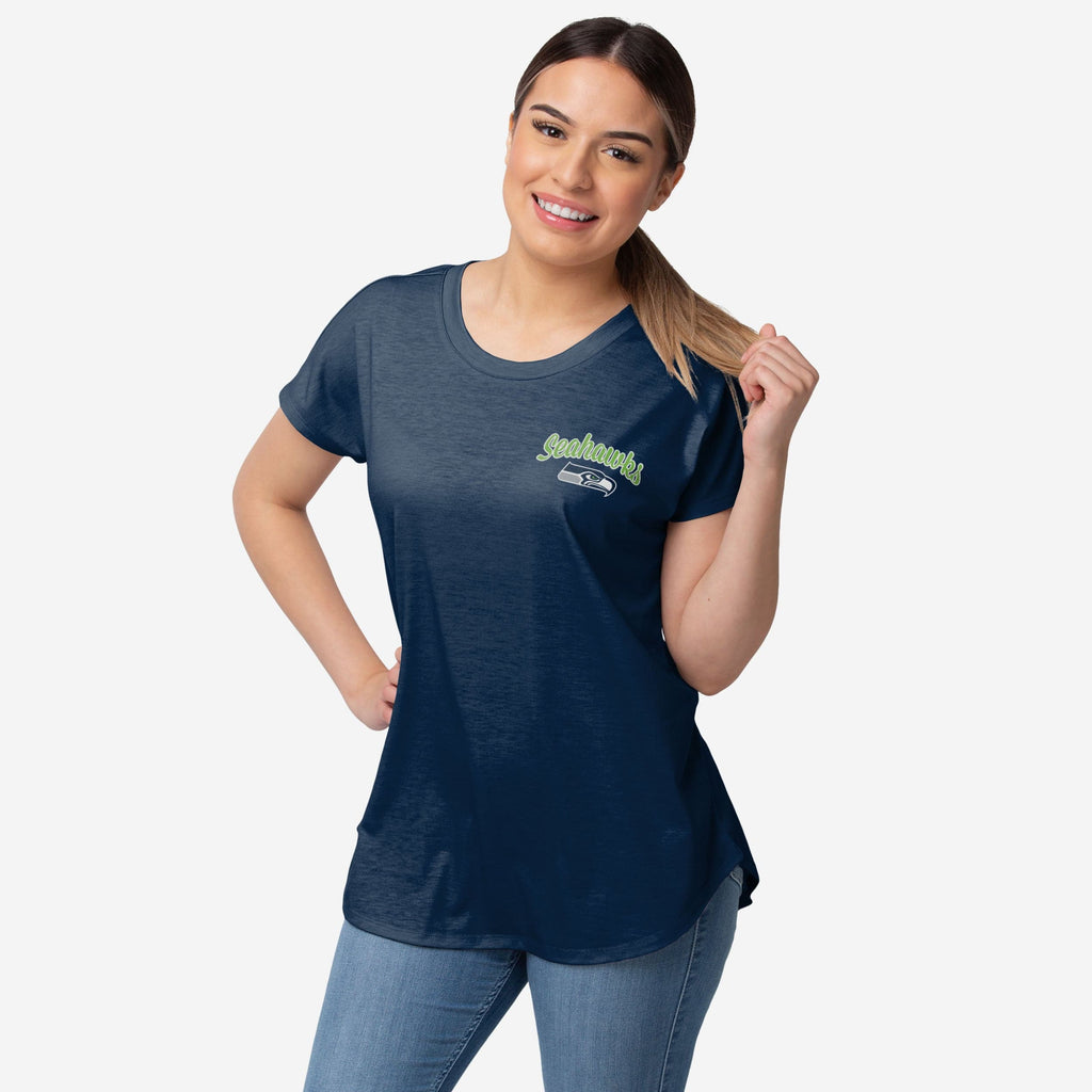 Seattle Seahawks Womens Script Wordmark Tunic Top FOCO S - FOCO.com