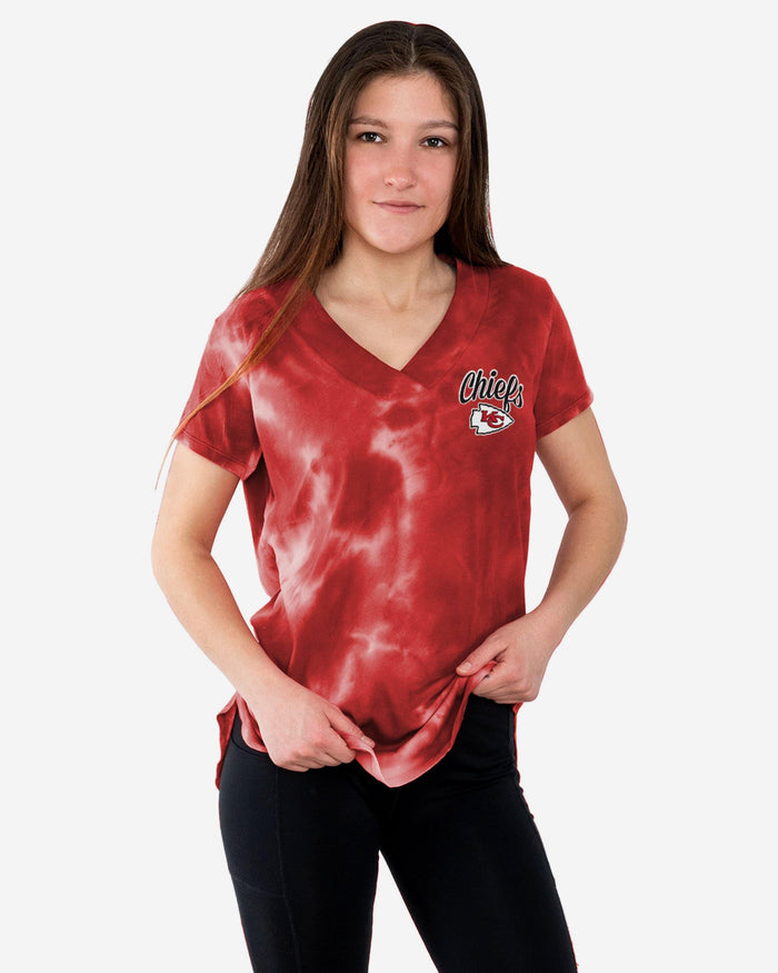 Kansas City Chiefs Womens Tie-Dye Rush Oversized T-Shirt FOCO S - FOCO.com