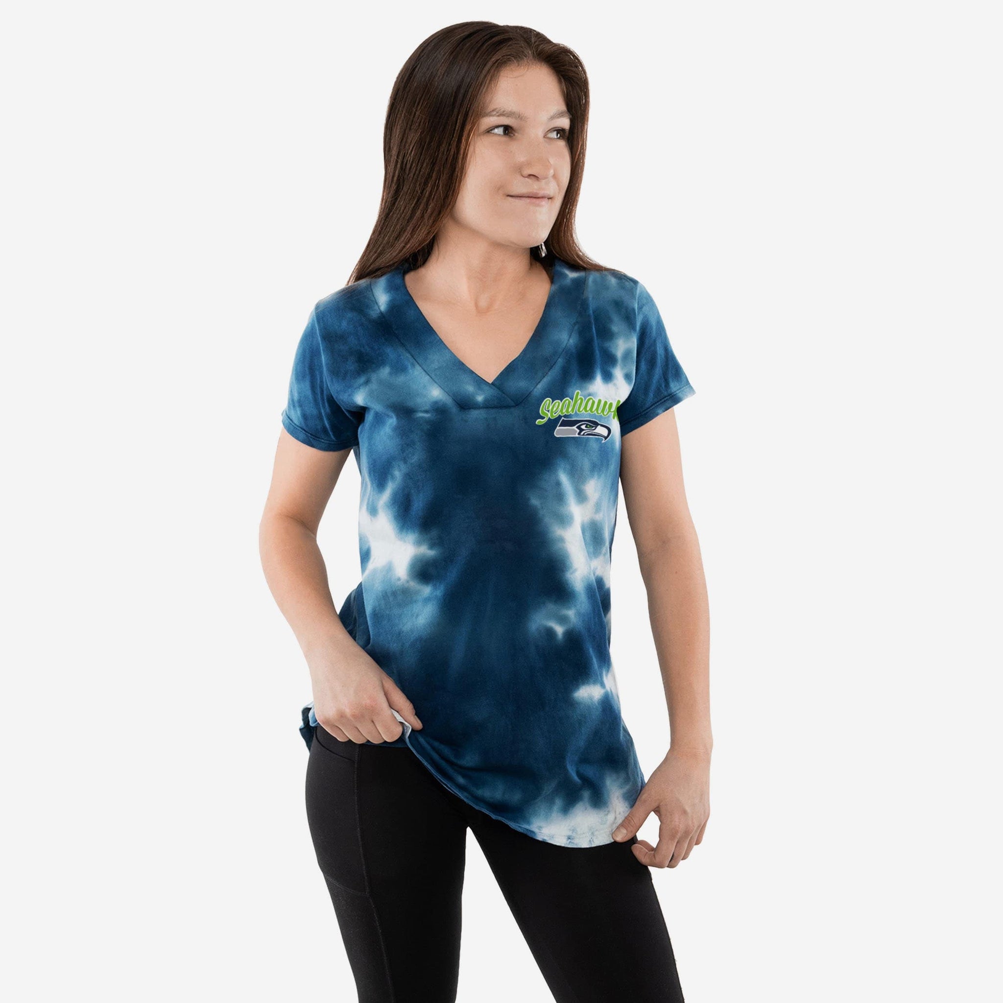 Seattle Seahawks Womens Tie-Dye Rush Oversized T-Shirt FOCO