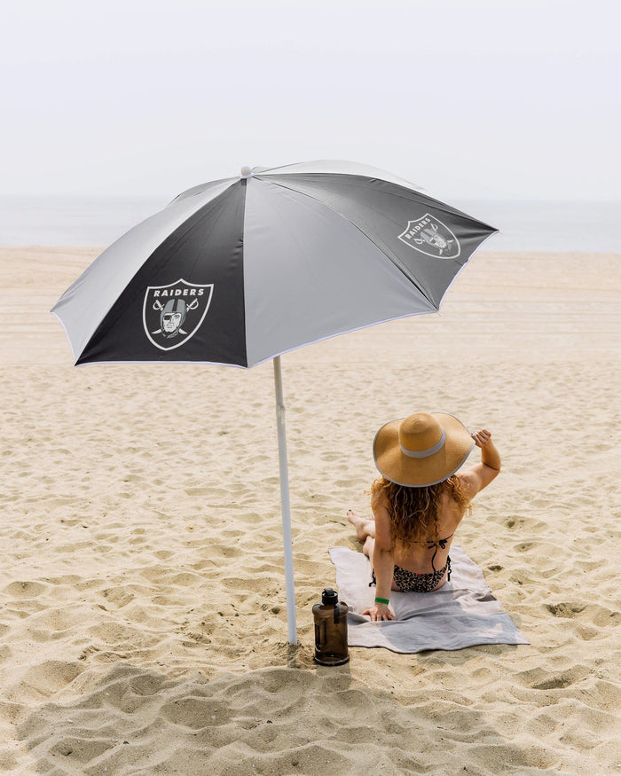 las vegas patio umbrella Las Vegas Raiders Beach Umbrella FOCO