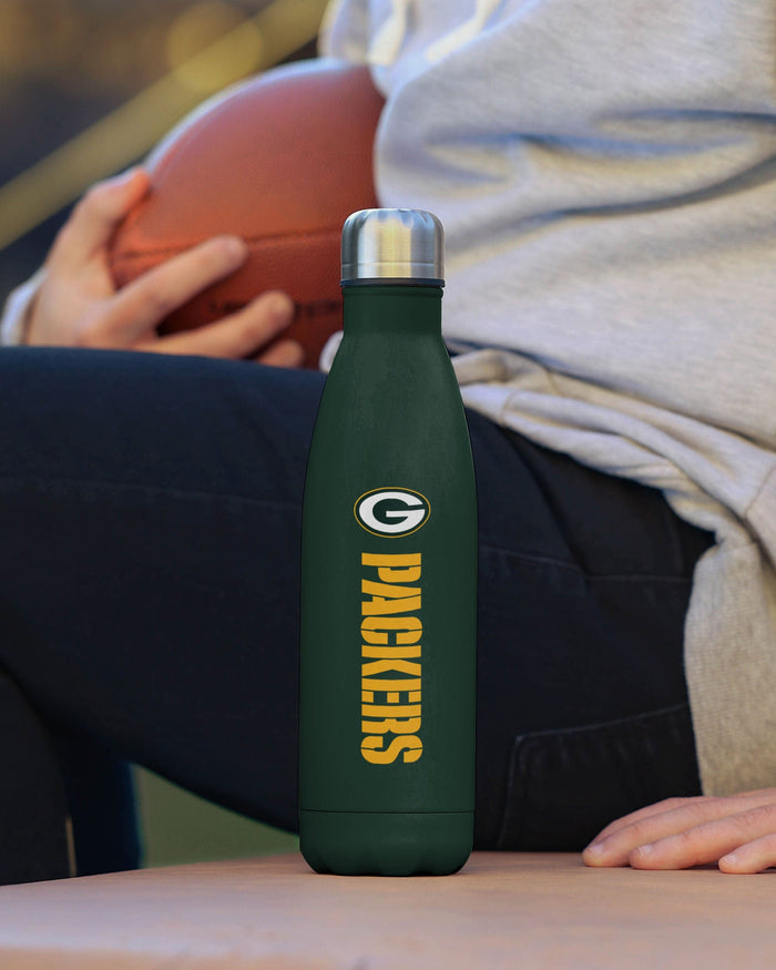 Green Bay Packers Wordmark Chill Water Bottle FOCO - FOCO.com