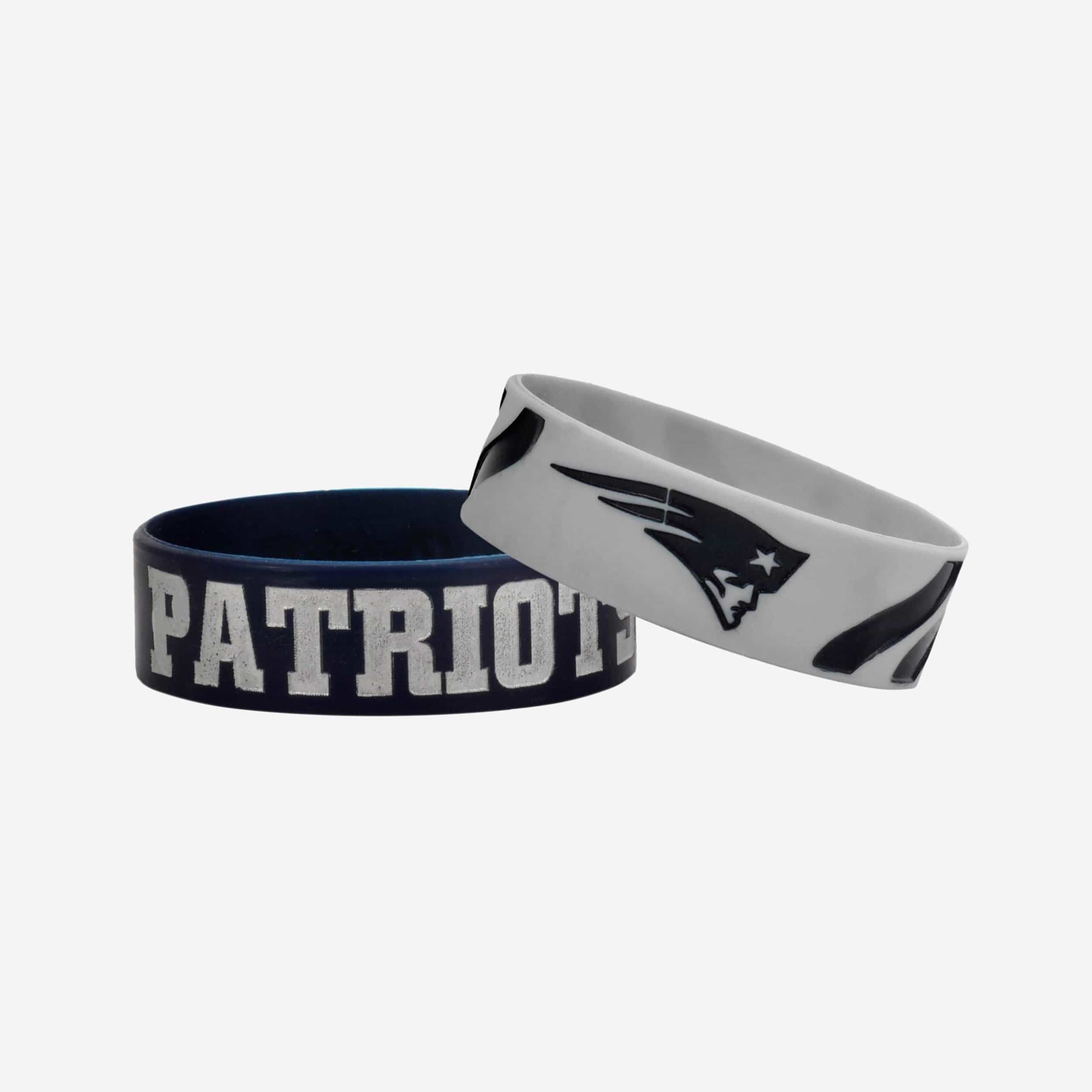 New England Patriots Rubber Wristbands - 2 Pack, Official NFL Football
