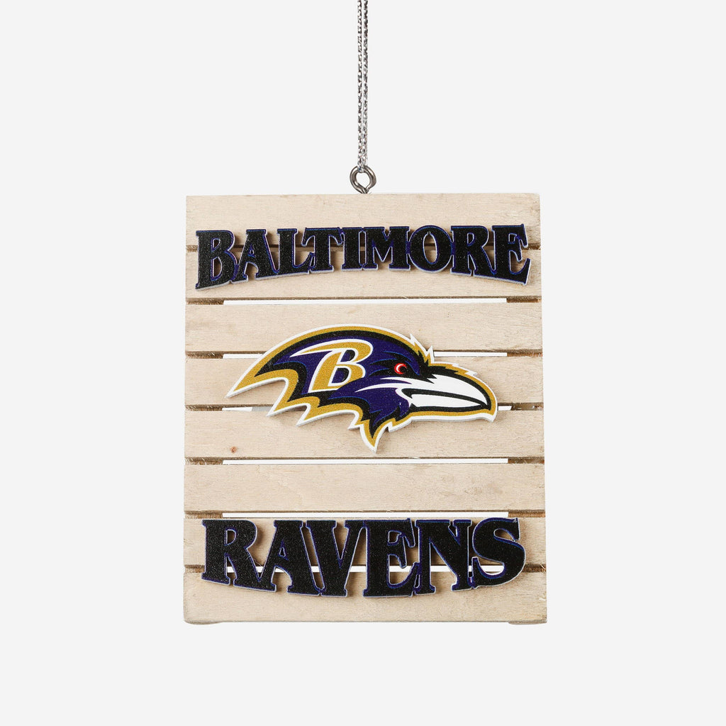 Baltimore Ravens Wood Pallet Sign Ornament FOCO - FOCO.com