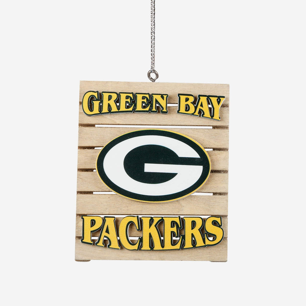 Green Bay Packers Wood Pallet Sign Ornament FOCO - FOCO.com