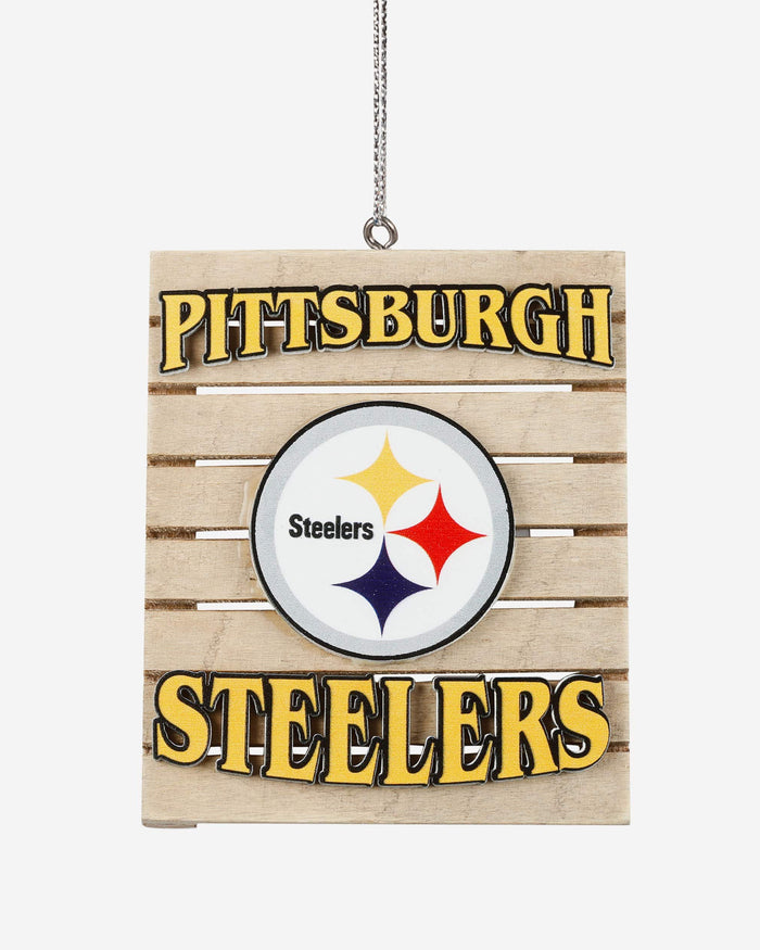 Pittsburgh Steelers Wood Pallet Sign Ornament FOCO - FOCO.com