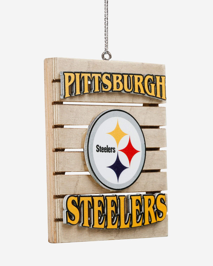 Pittsburgh Steelers Wood Pallet Sign Ornament FOCO - FOCO.com